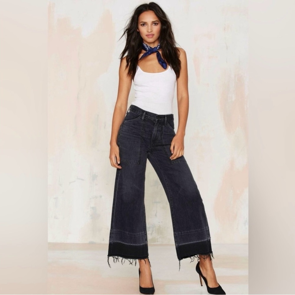 CITIZENS OF HUMANITY COH Melanie High Rise Crop Frayed Wide Leg Jeans Size 24